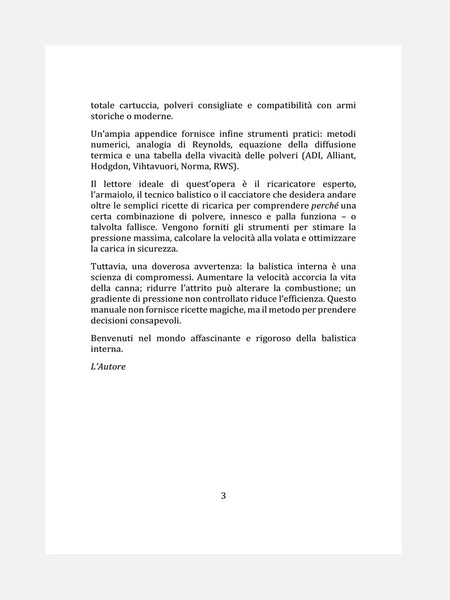PAGINA 3 LIBRO - MANUALE DI BALISTICA INTERNA E RICARICA