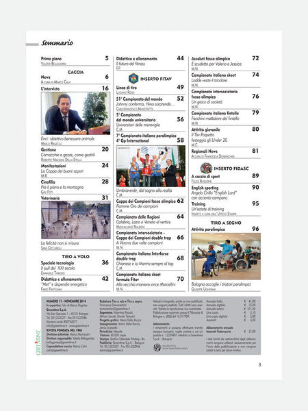 PAGINA 3 RIVISTA - CACCIA & TIRO n. 11/2014
