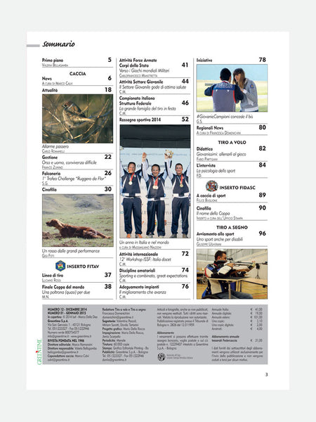 PAGINA 3 RIVISTA - CACCIA & TIRO n. 11-12/2014-2015