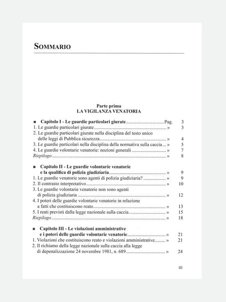 PAGINA 3 LIBRO - MANUALE DELLA GUARDIA VOLONTARIA VENATORIA - TERZA EDIZIONE
